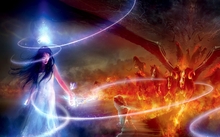 angels women abstract artistic fire fantasy art horses lightning 1920x1200 wallpaper 